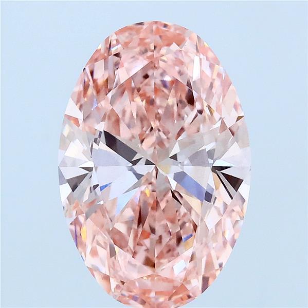 3.02ct Oval FANCY VIVID PINK VS2 Lab Created Diamond