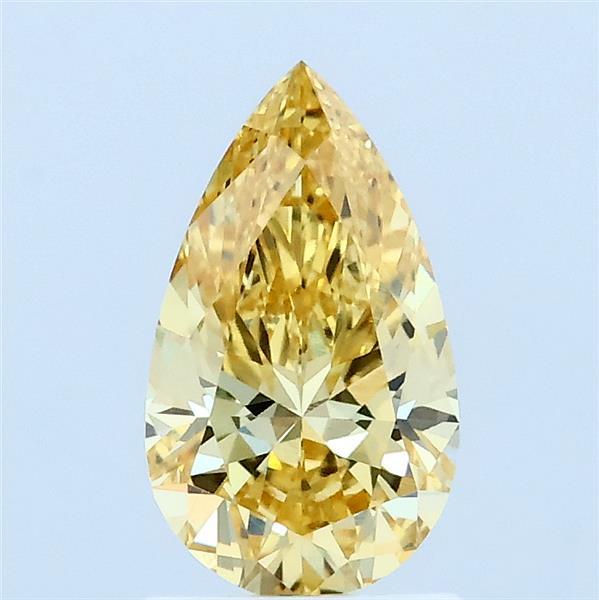 1ct Pear FANCY INTENSE YELLOW VVS2 Lab Created Diamond