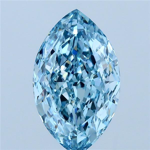 3.04ct Marquise FANCY VIVID BLUE VS2 Lab Created Diamond