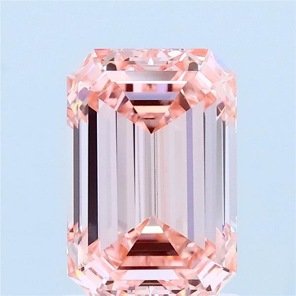 1.5ct Emerald FANCY INTENSE PINK VVS2 Lab Created Diamond