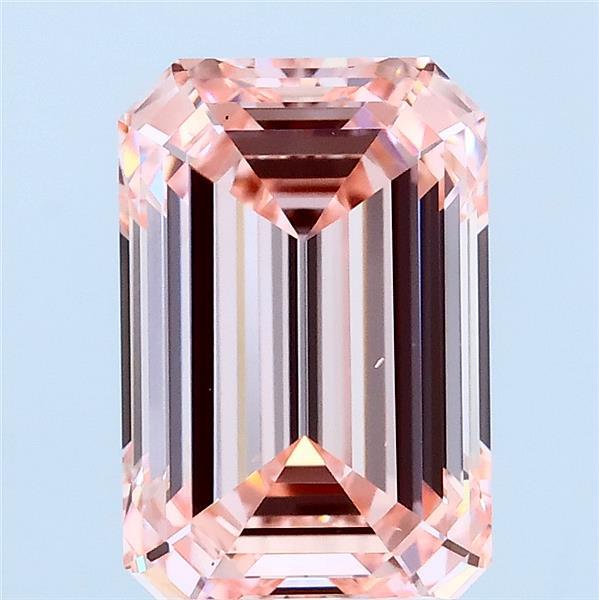 3ct Emerald FANCY INTENSE PINK VS2 Lab Created Diamond