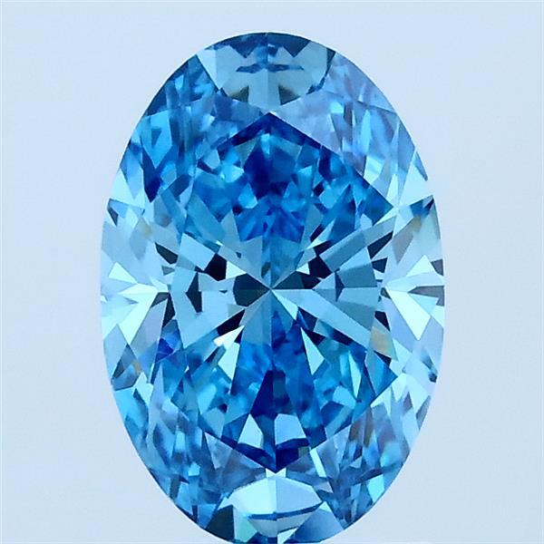 1.28ct Oval FANCY VIVID BLUE VVS2 Lab Created Diamond