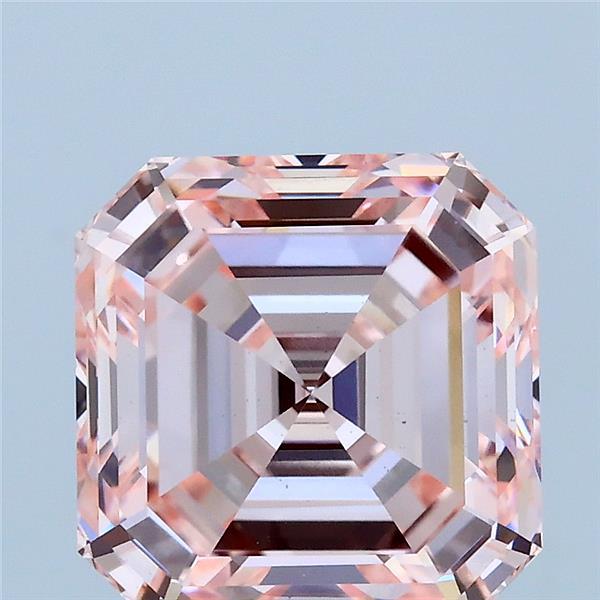 4.03ct Asscher FANCY INTENSE PINK VS1 Lab Created Diamond