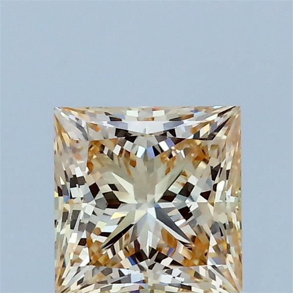 1.05ct Princess LIGHT BROWNISH YELLOW VVS2 Lab Created Diamond