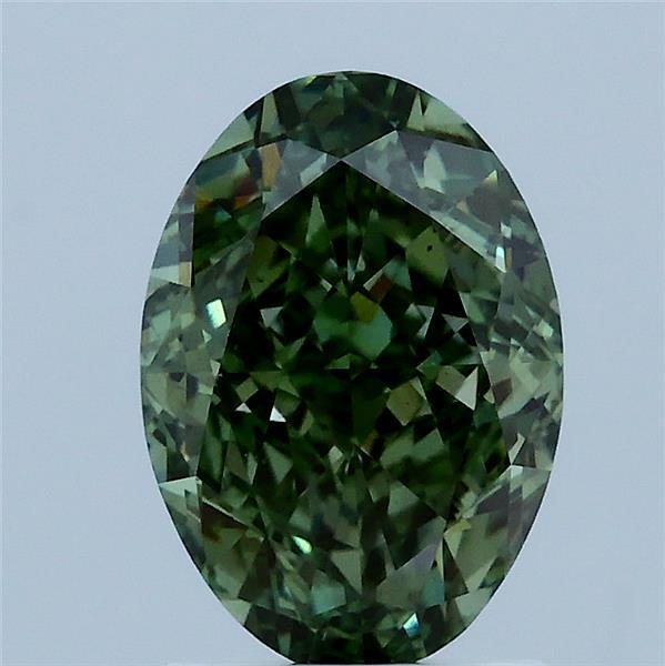 2.09ct Oval FANCY VIVID GREEN VS1 Lab Created Diamond
