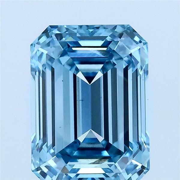 2.12ct Emerald FANCY VIVID BLUE VS1 Lab Created Diamond