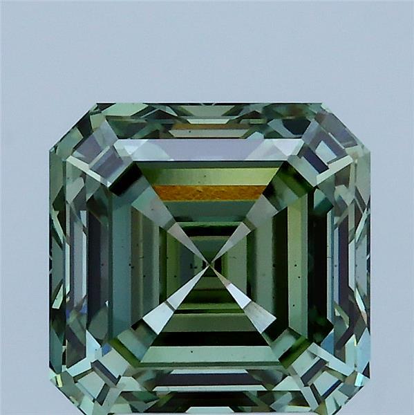 3.11ct Asscher FANCY VIVID GREEN VS2 Lab Created Diamond