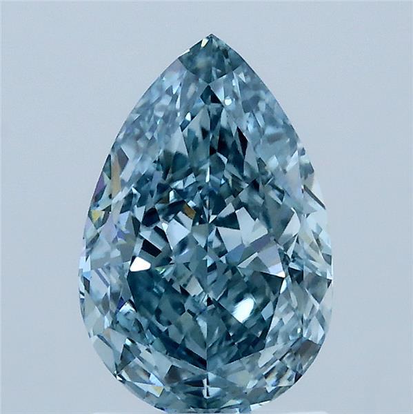 1.75ct Pear FANCY INTENSE BLUE GREENISH VS1 Lab Created Diamond