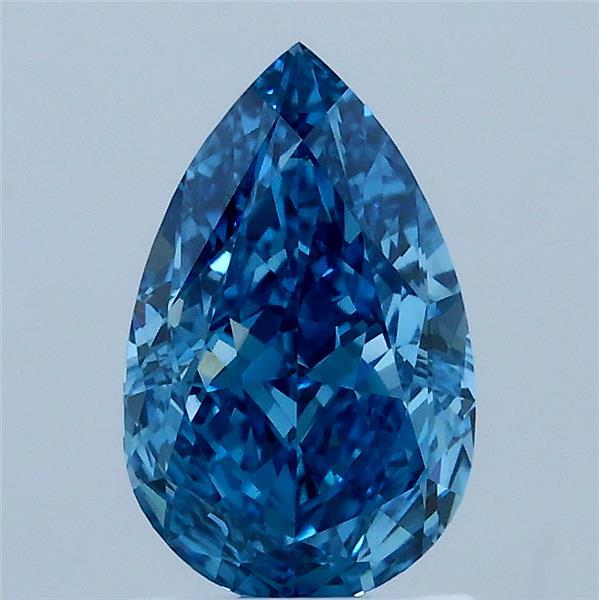 1.62ct Pear FANCY VIVID BLUE VVS2 Lab Created Diamond