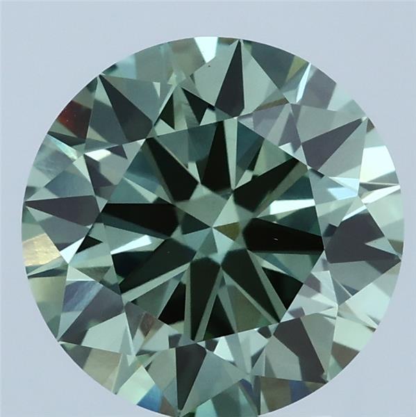 3ct Round FANCY VIVID GREEN VS1 Lab Created Diamond