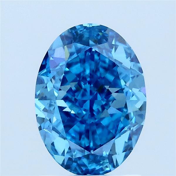 1.58ct Oval FANCY VIVID BLUE VS1 Lab Created Diamond