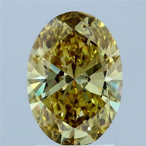1.89ct Oval FANCY INTENSE YELLOW VVS2 Lab Created Diamond