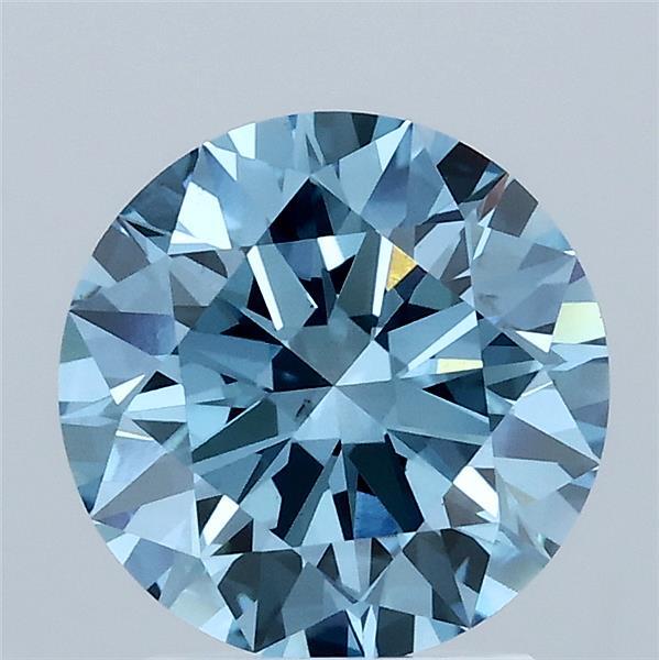 2.08ct Round FANCY VIVID BLUE VS1 Lab Created Diamond