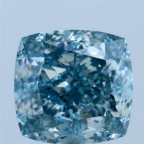 3.28ct Cushion FANCY INTENSE GREENISH BLUE VS1 Lab Created Diamond