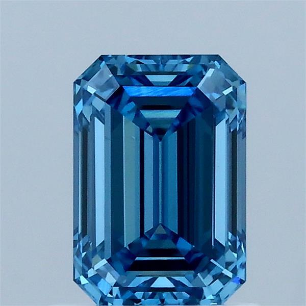 1.09ct Emerald FANCY VIVID BLUE VS1 Lab Created Diamond
