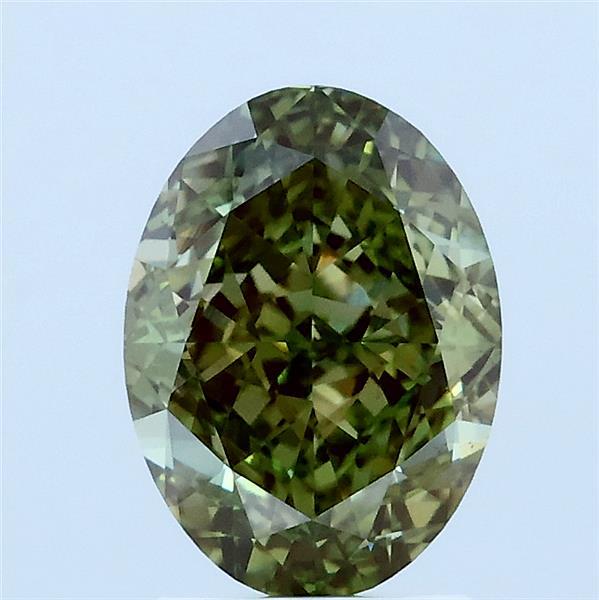 2.09ct Oval FANCY VIVID GREEN VS1 Lab Created Diamond