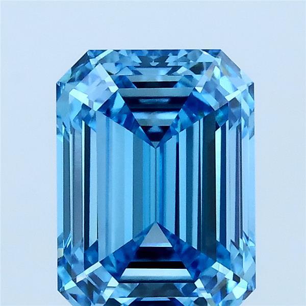2.06ct Emerald FANCY VIVID BLUE VVS2 Lab Created Diamond