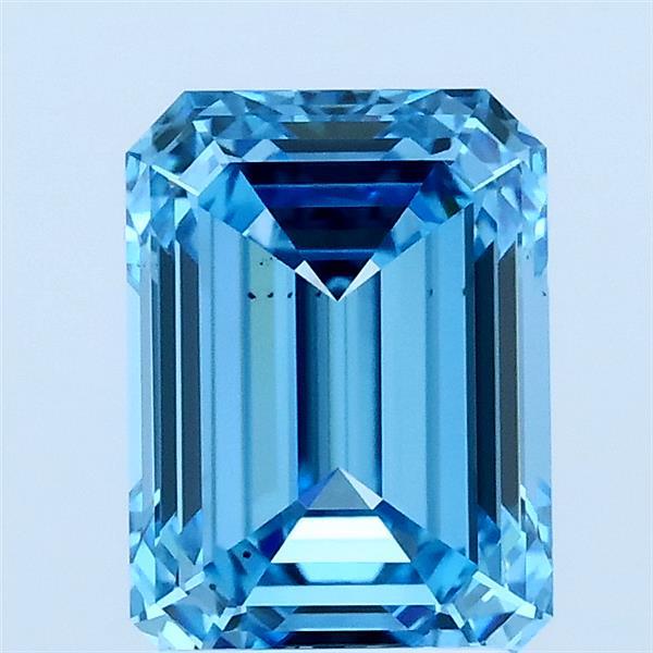 2.03ct Emerald FANCY VIVID BLUE VS2 Lab Created Diamond