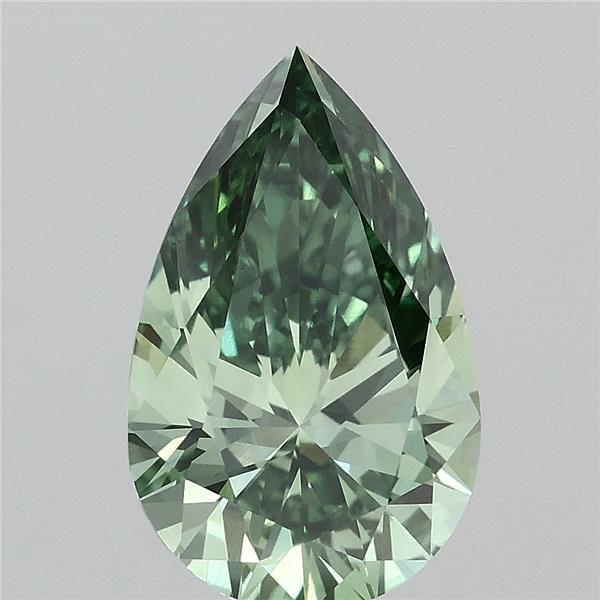 2.5ct Pear FANCY VIVID GREEN VS1 Lab Created Diamond