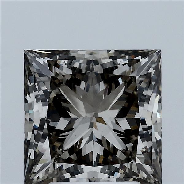 3.01ct Princess FANCY GREY VS1 Lab Created Diamond
