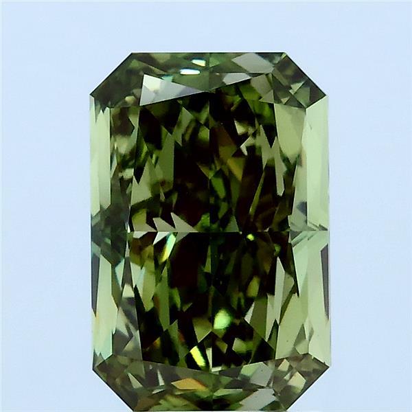 2.75ct Radiant FANCY VIVID GREEN VVS2 Lab Created Diamond