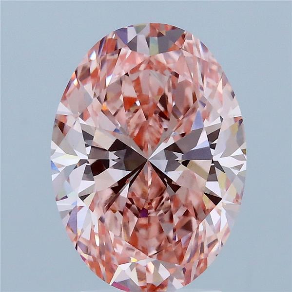 2.87ct Oval FANCY VIVID PINK VS1 Lab Created Diamond