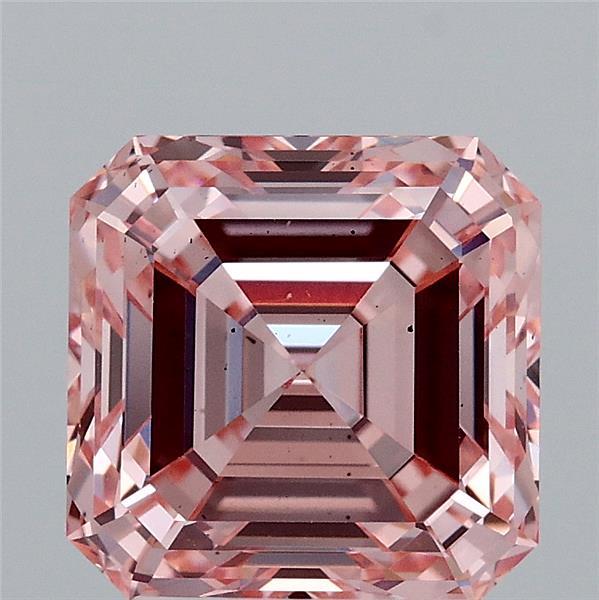 3.01ct Asscher FANCY VIVID PINK VS2 Lab Created Diamond
