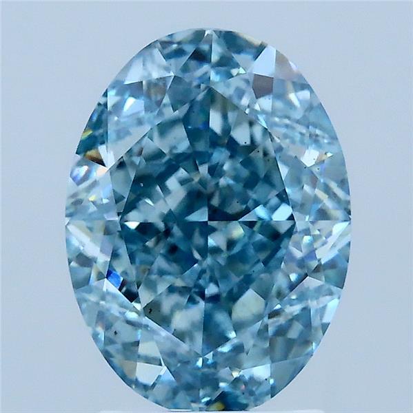 3.05ct Oval FANCY VIVID BLUE VS2 Lab Created Diamond