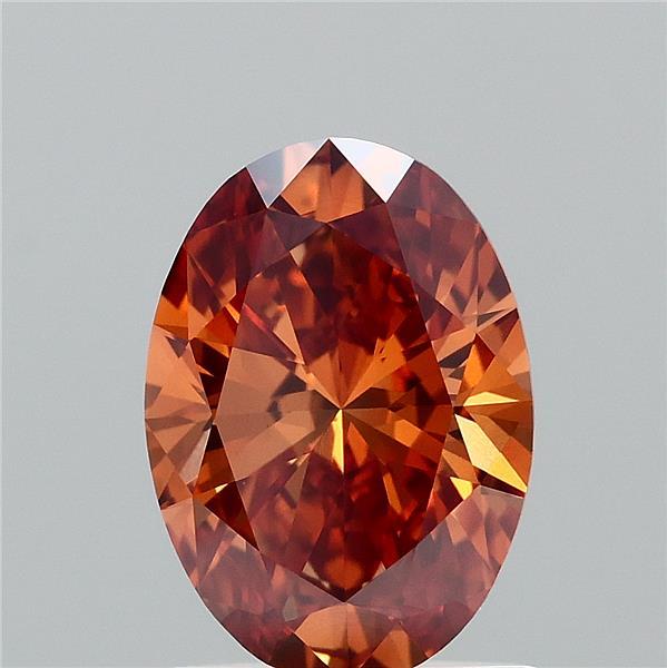 1.24ct Oval FANCY VIVID ORANGE VS1 Lab Created Diamond