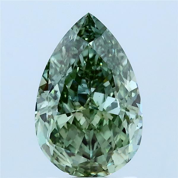 2.03ct Pear FANCY VIVID GREEN VS2 Lab Created Diamond