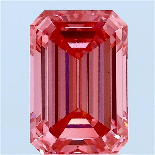 1.55ct Emerald FANCY VIVID PINK VS1 Lab Created Diamond