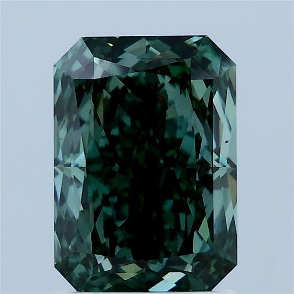 2.04ct Radiant FANCY VIVID GREEN VS2 Lab Created Diamond