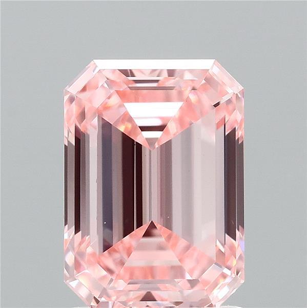 2.06ct Emerald FANCY INTENSE PINK VS1 Lab Created Diamond