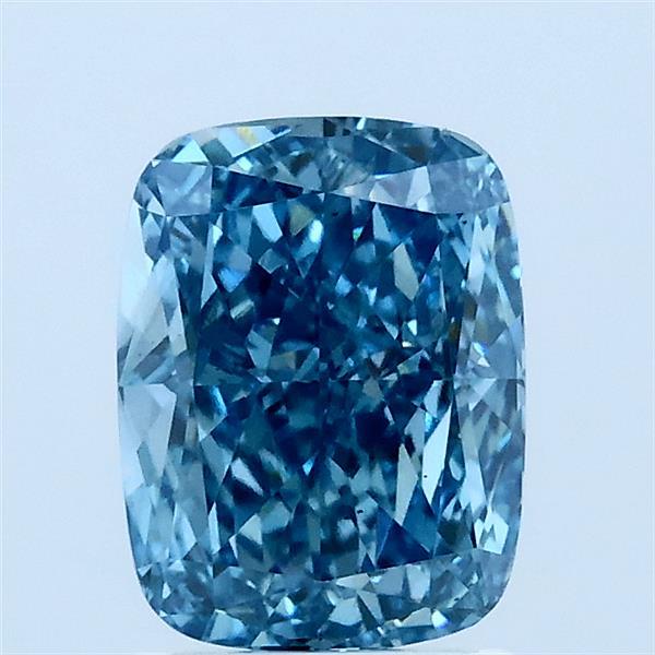 1.51ct Cushion FANCY VIVID BLUE VS1 Lab Created Diamond