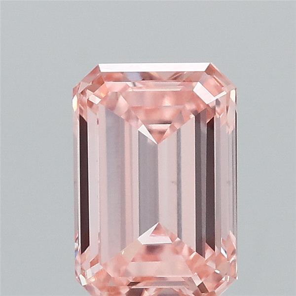 0.76ct Emerald FANCY INTENSE PINK VVS2 Lab Created Diamond