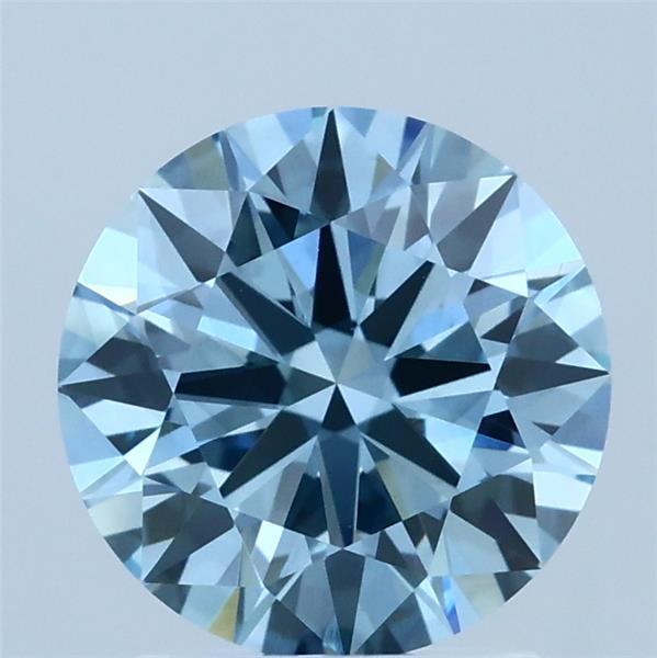 1.9ct Round FANCY VIVID BLUE VS2 Lab Created Diamond