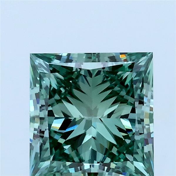 2.01ct Princess FANCY VIVID GREEN VVS2 Lab Created Diamond