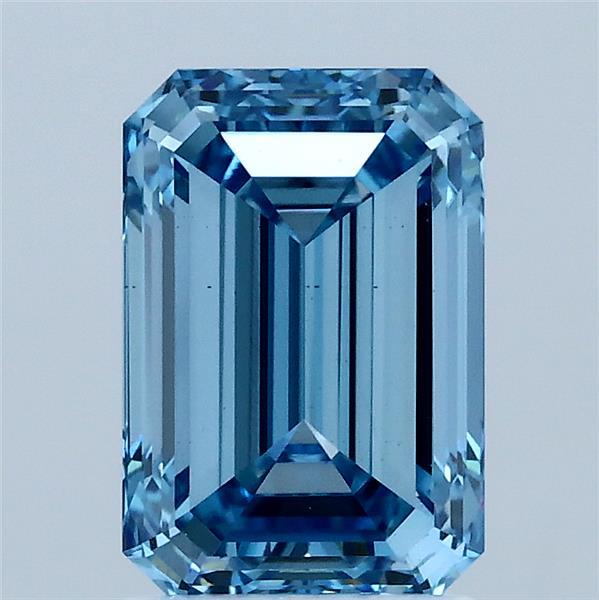 2ct Emerald FANCY VIVID BLUE VS1 Lab Created Diamond