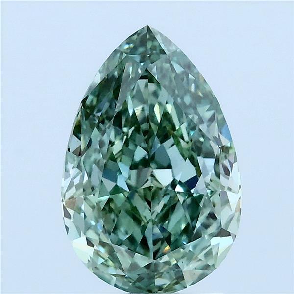 2.04ct Pear FANCY VIVID GREEN VS1 Lab Created Diamond