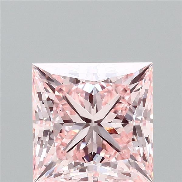 2.56ct Princess FANCY INTENSE PINK VS2 Lab Created Diamond