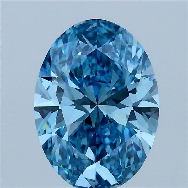 1.52ct Oval FANCY VIVID BLUE VVS2 Lab Created Diamond