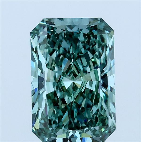 2.01ct Radiant FANCY VIVID GREEN VS1 Lab Created Diamond