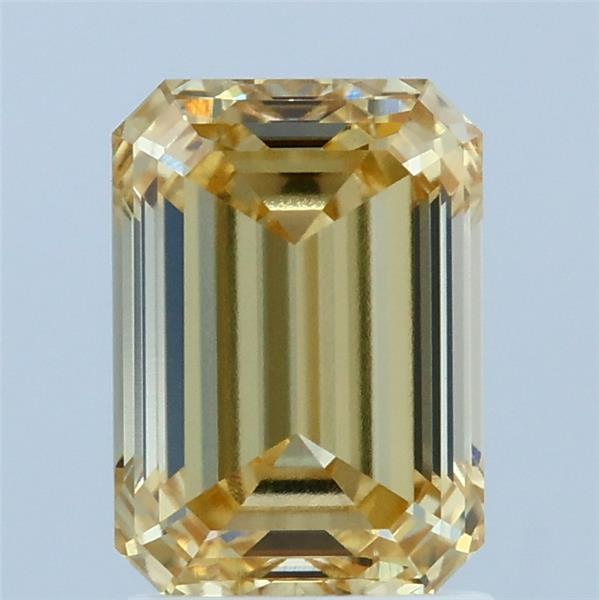 2.02ct Emerald FANCY INTENSE YELLOW VVS2 Lab Created Diamond