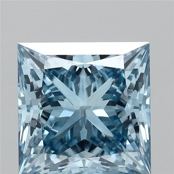 2.04ct Princess FANCY VIVID BLUE VS1 Lab Created Diamond