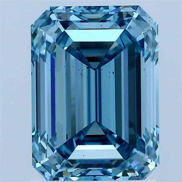 2ct Emerald FANCY VIVID BLUE VS2 Lab Created Diamond