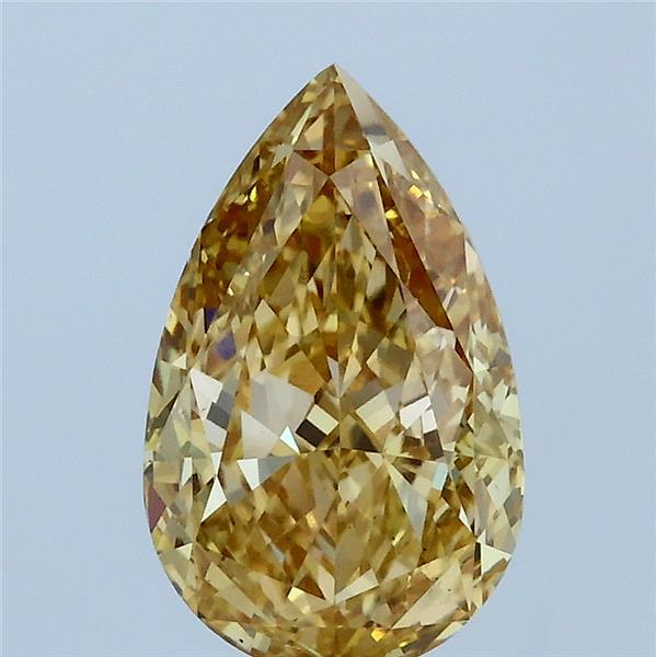 2ct Pear FANCY INTENSE YELLOW VS1 Lab Created Diamond