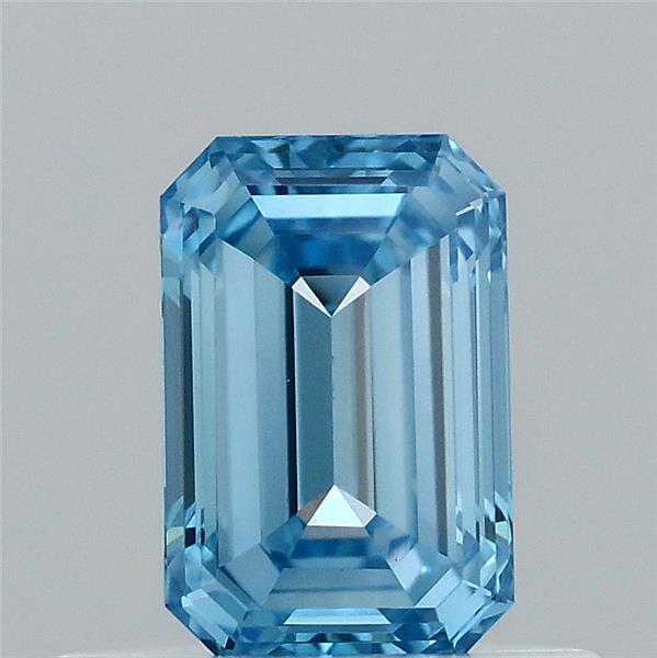 0.52ct Emerald FANCY VIVID BLUE VVS2 Lab Created Diamond