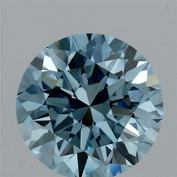 2.08ct Round FANCY VIVID BLUE VS1 Lab Created Diamond