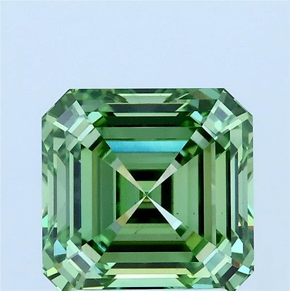 2.02ct Asscher FANCY VIVID GREEN VS1 Lab Created Diamond