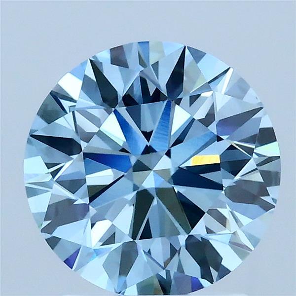 2.01ct Round FANCY VIVID BLUE VS1 Lab Created Diamond